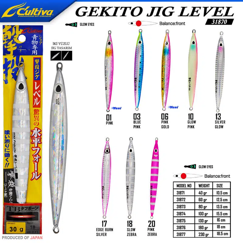 Cultiva JİG 31870 Gekito Jig Level 30g 9.5 cm