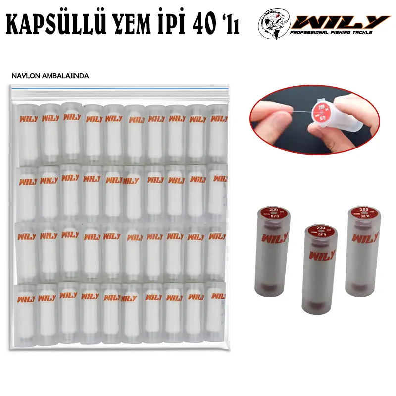 Wily Kapsüllü Yem İpi 200 mt 40 lı Poşette