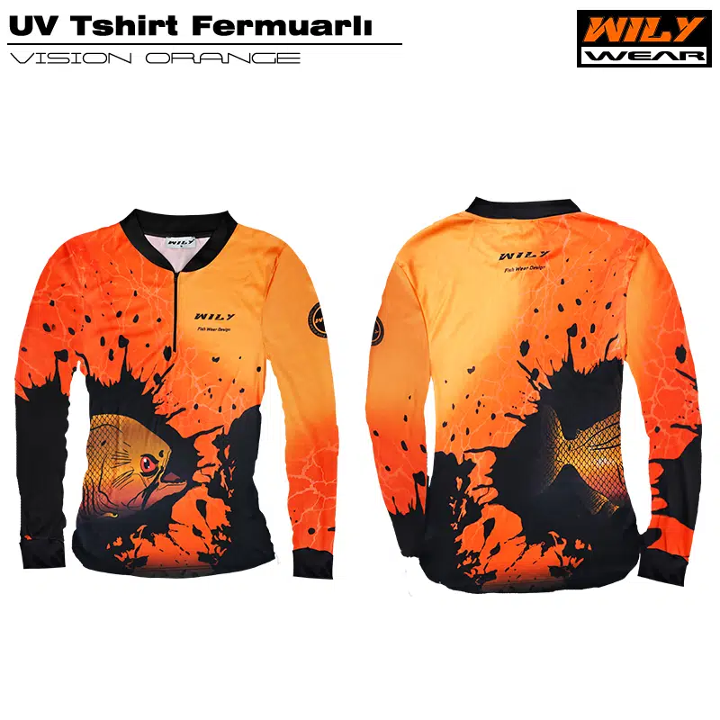 Wily Wear UV T-Shirt Fermuarlı Vision Orange